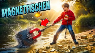 Download Lagu Wer gewinnt 1000 Euro 🤑beim Magnetfischen?? KLEINER JUNGE angelt SCHATZ💰 MP3