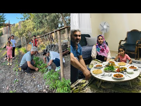 Köy Bahçemizin Salkım Domatesini İplere Bağladık~Taze Fasulye Köy Ayranı~VİLLAGERİA LİFE VLOG