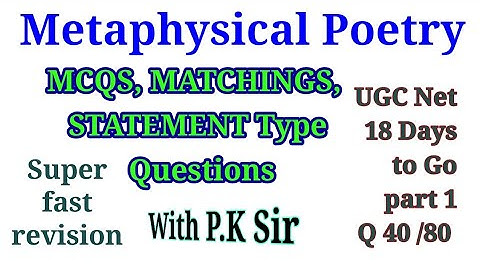 Metaphysical Poetry super 80 Questions Fast Revision