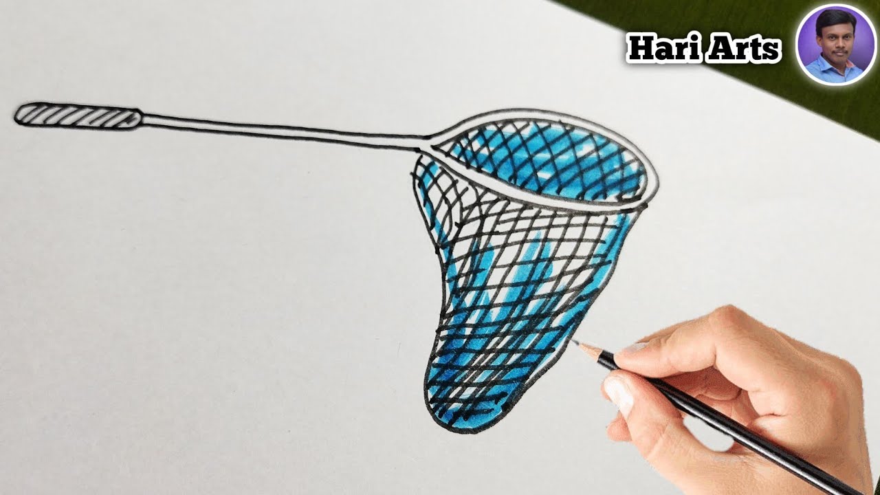 Net drawing | Net | simple way to draw a net | Hari Arts net Drawing ...