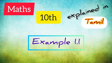 Example 1.1 || 10th Maths || explained in Tamil