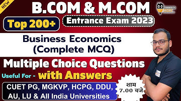 Complete Economics  Most Important MCQ with answers | MGKVP, HCPG, DDU & Bcom & Mcom entrance