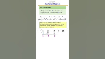 Factor Theorem Explained! | Is (x - c) a Factor? ✅| Example 4