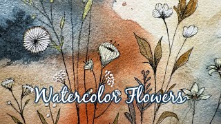 Watercolor Flower Abstract Painting and Zentangle Art Comes to Life!