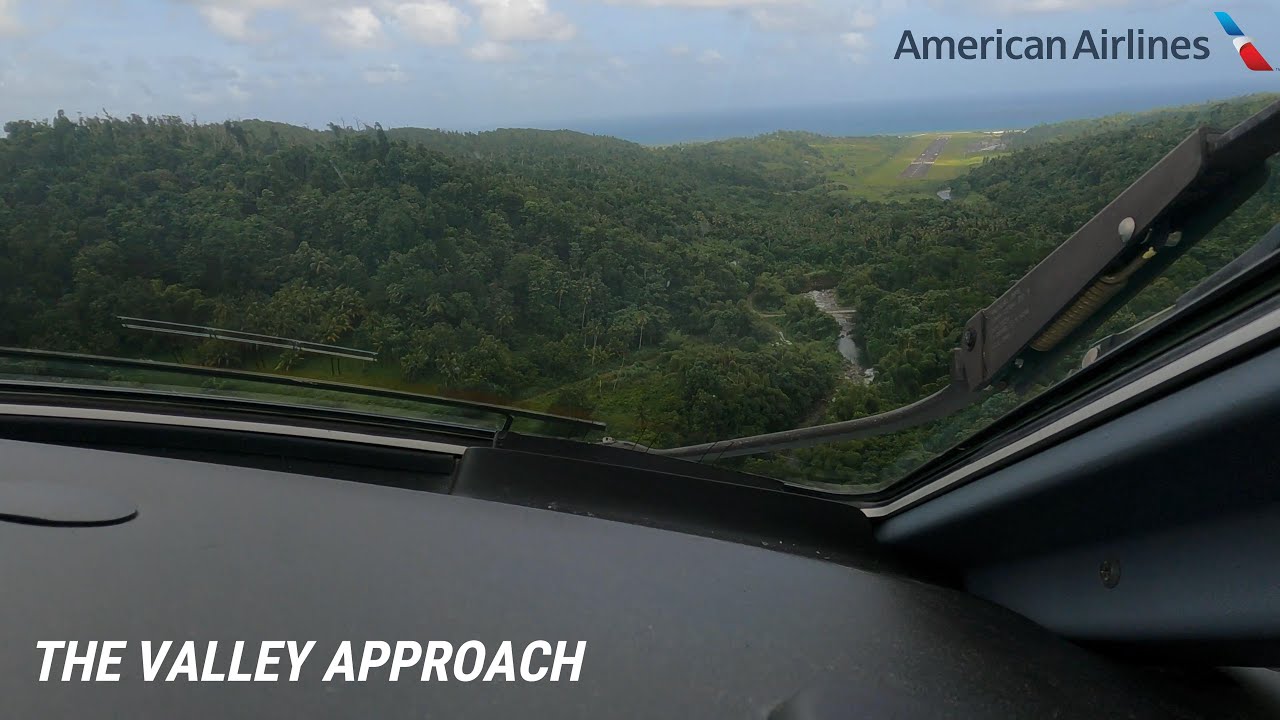 ✈ American Airlines | A DIFFICULT & DANGEROUS APPROACH? - Flying Into Dominica 🇩🇲