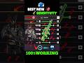 only headshot sensitivity 📱⚙️✅setting free fire red number 2025 Sensitivity#shortsviral