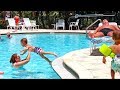 Toddler Learns How To Jump Into The Pool!
