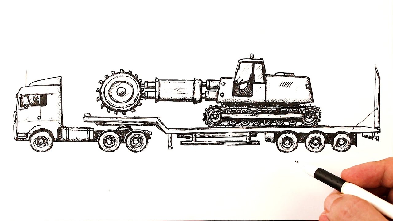 How to draw a Construction vehicles