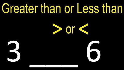 3 is less than or greater than 6 . Greater than less than symbol