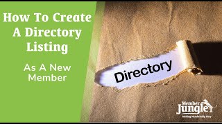 How To Create A Directory Listing - As A New Member