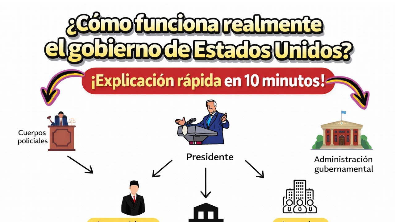 ¿Cómo funciona realmente el gobierno de Estados Unidos? ¡Explicación rápida en 10 minutos!