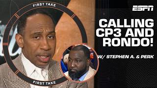 Stephen A. calls Chris Paul & Perk calls Rajon Rondo to settle a Finals Game 4 debate 📞 | First Take