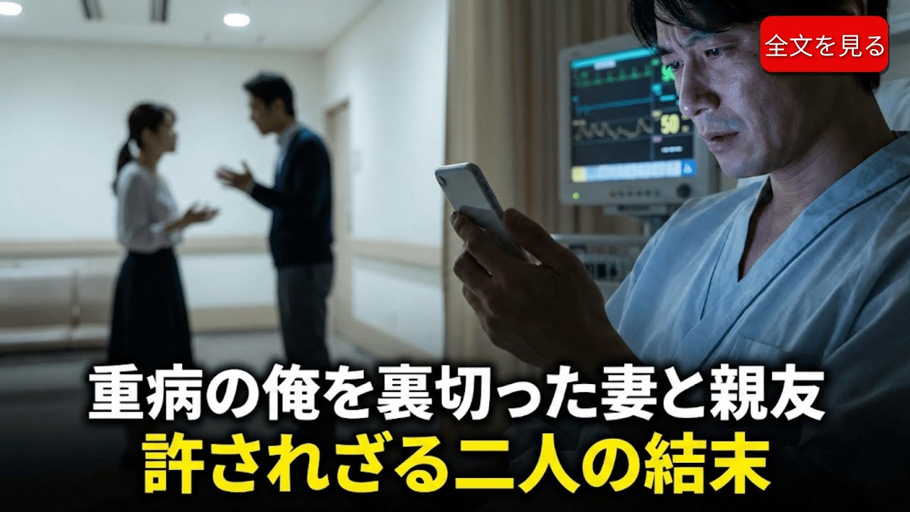 重病の俺に「イライラする」と妻。親友と浮気し病気を不倫の盾にした二人の末路