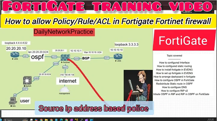 Day 28 | How to configure source IP based policy in Fortigate Fortinet firewall | Fortigate Policy 