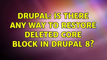 Drupal: Is there any way to restore deleted core block in Drupal 8?
