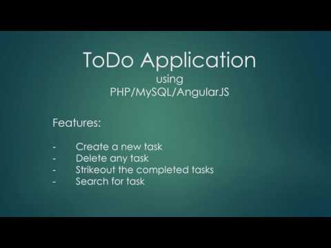 ToDo Application using PHP/MySQL/AngularJS