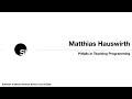 Matthias Hauswirth // #SISeminarSeries // October 20, 2022