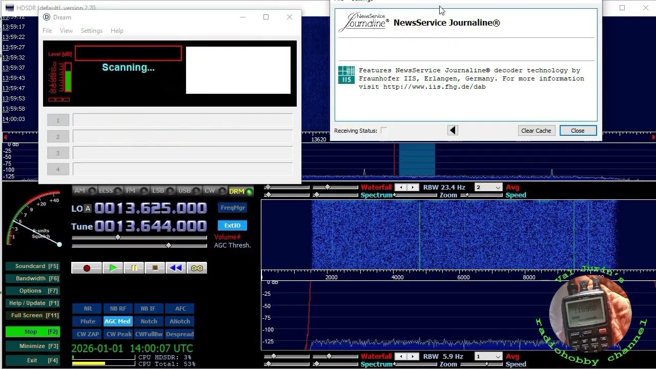 01.01.2026 13:59UTC, [22m, drm], Music for Joy, D, Nauen, 13650kHz, end of transmission