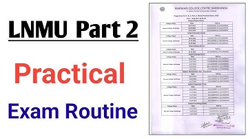 Lnmu part 2 practical exam routine college list