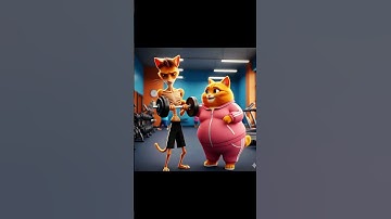 He is purpose the fatty girl but..😱 #viralvideo #cat #ai #animation #fatty #slim
