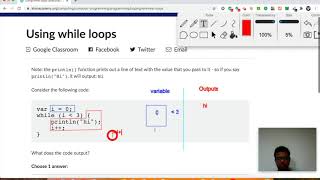 While Loop example question on Khan Academy
