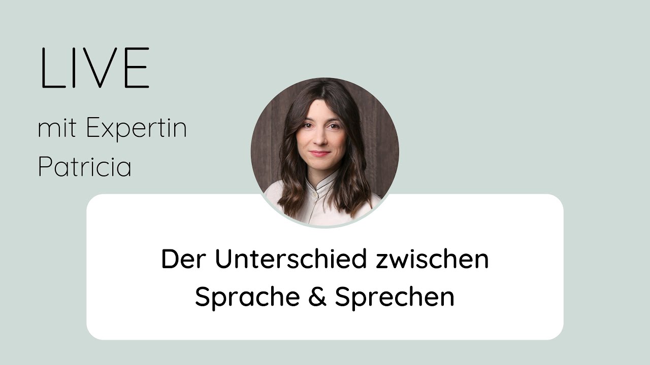 Der Unterschied: Sprache und Sprechen - Ein Interview mit Logopädin Patricia