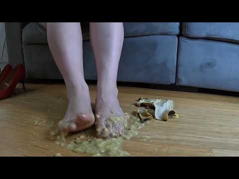 Goddess Julia's Banana Foot Trample