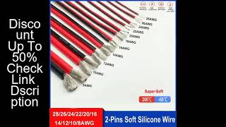 Super Soft 2 Pin Red and Black Silicone Cable 28awg 26awg 24 22 20 18 16 14 12awg 10awg 8awg High Te