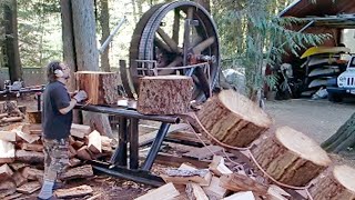 Fastest Biggest Firewood Processing Machine Technology - Heavy Biggest Felling Tree Machine Working