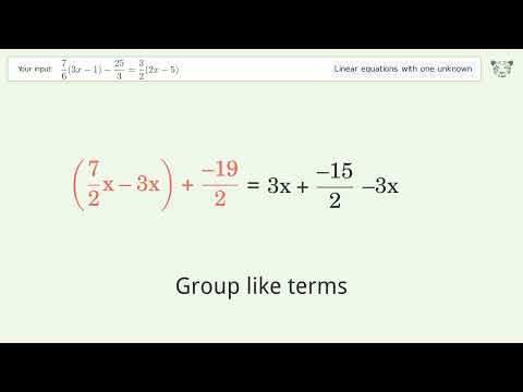 Linear equation with