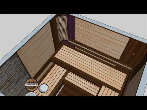 Проект-эскиз бани 2х2 Стильная парная.