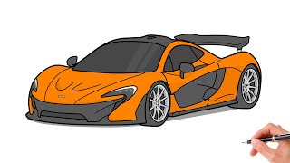 How to draw a MCLAREN P1 / drawing McLaren P1 2011 sports car