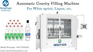 Automatic Gravity Type Free Flowing Liquid Filling Machine, Liquor Glass Bottle Filler