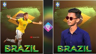 Brazil Supporters Photo Editing Tutorial | Brazil Photo Editing In Mobile | PicsArt Editing screenshot 3