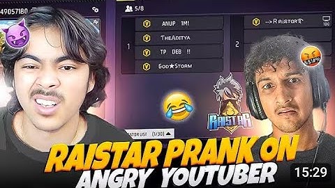 Raistar Prank on Angry Streamer With Real Account😱 He Call Me Pannel User😡 1 vs 4 - Garena freefire