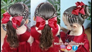 Penteado para Meninas com Elásticos e Tranças | Penteado com Rabo de Cavalo ou Coque