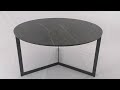 Steel and porcelain stoneware coffee table made in italy  aspira  viadurini living