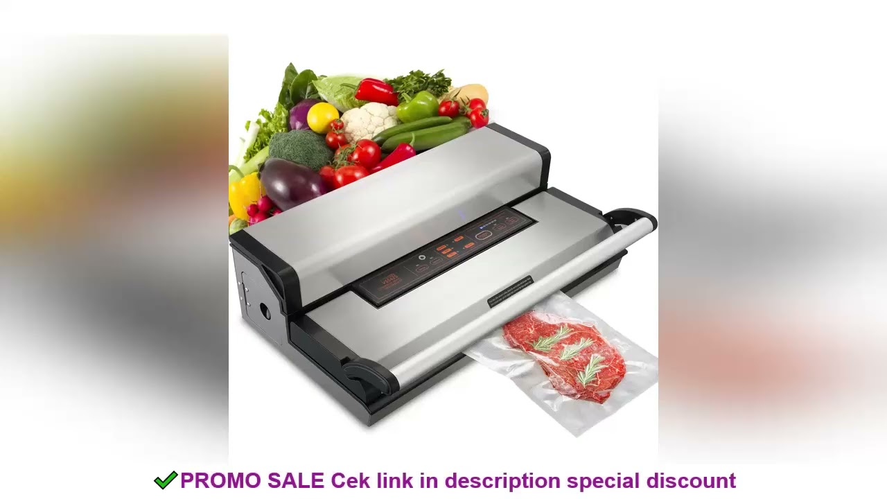 SucceBuy Commercial Vacuum Sealer Machine Multifunction Automatic Food Packaging with Bag Roll Stora