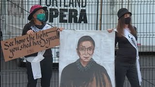 'Raging Grannies' group holds vigil in Portland for Ruth Bader Ginsburg
