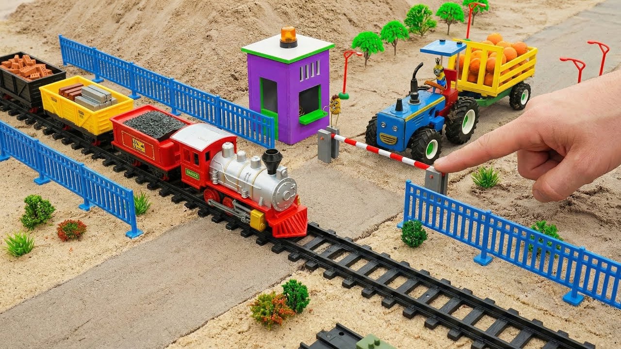 DIY Mini Tractor | Building a Safe Metal Railway Barrier | Fun Construction Project