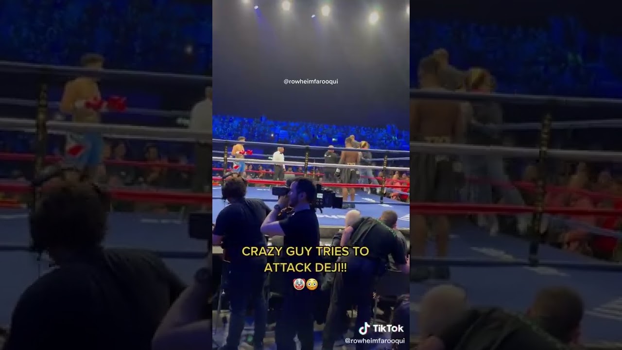 Crazy guy runs in the ring Deji vs Alex Wassabi fight 