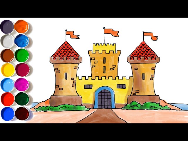 Aggregate 70+ castle drawing with color best