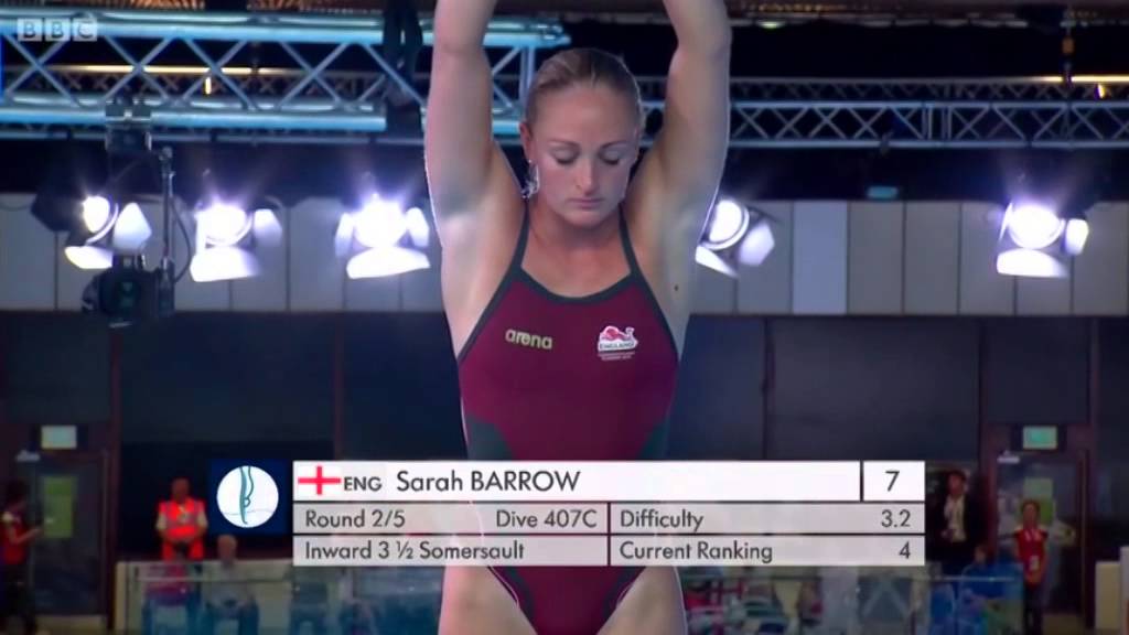Sarah Barrow, Diving Glasgow 2014 YouTube
