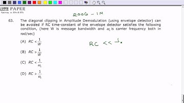 GATE 2006 ECE Envelope Detector of Amplitude Modulation AM system