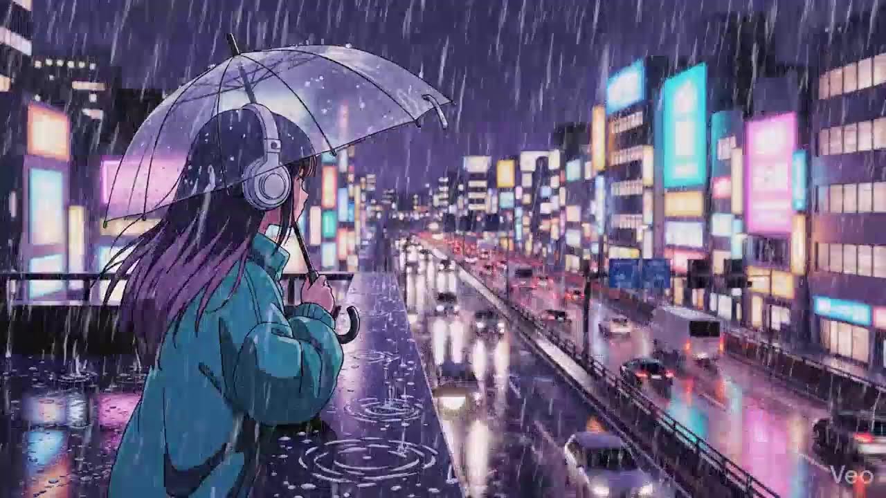 Rainy Night Lofi 🌧️ Japanese Neon City | Chillhop Study Beats