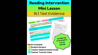 ELA Intervention | RI .1 Textual Evidence