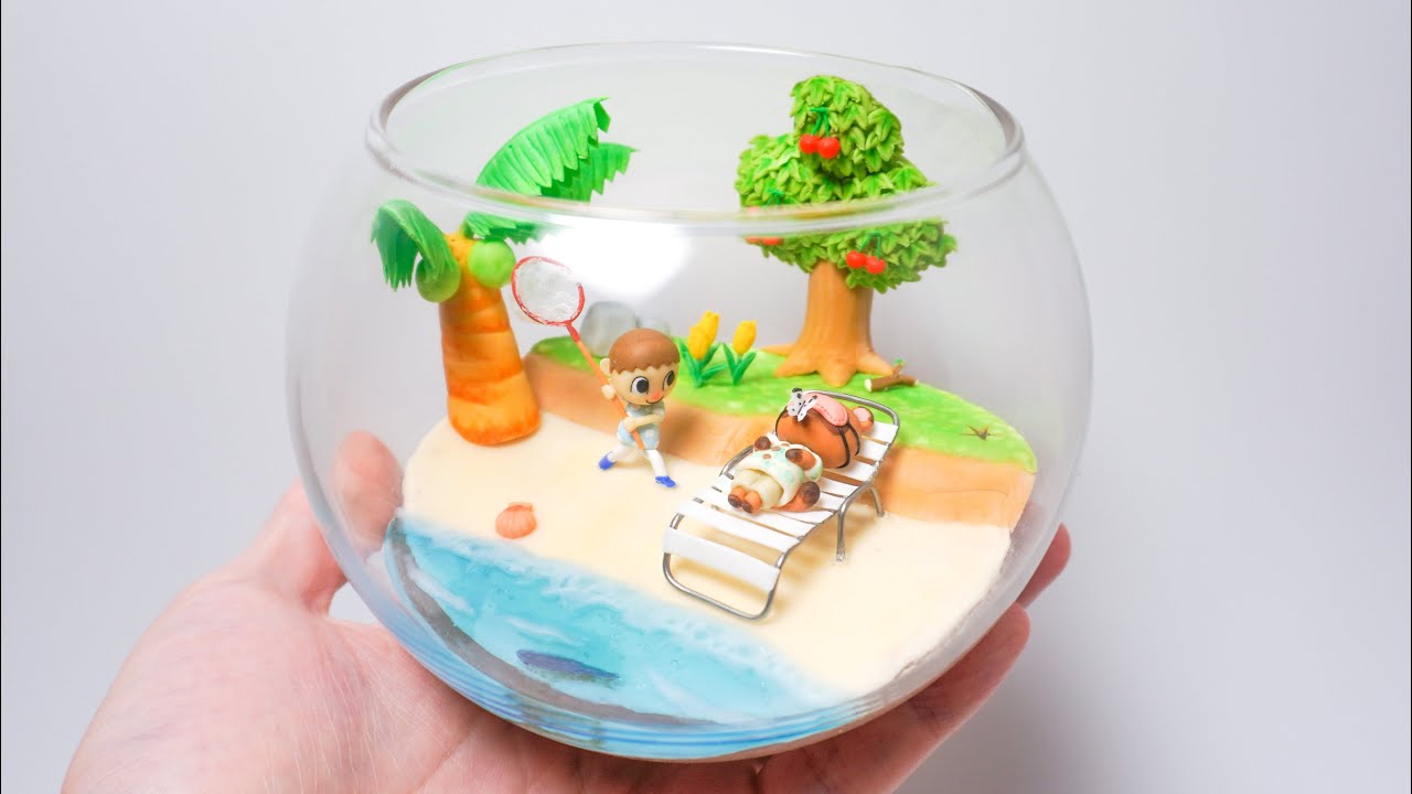 粘土 あつまれどうぶつの森テラリウム 作ってみた Animal Crossing Terrarium Polymer Clay Youtube