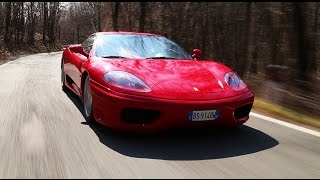 Driving fast a manual Ferrari 360 Modena uphill - Davide Cironi Drive Experience (SUBS)