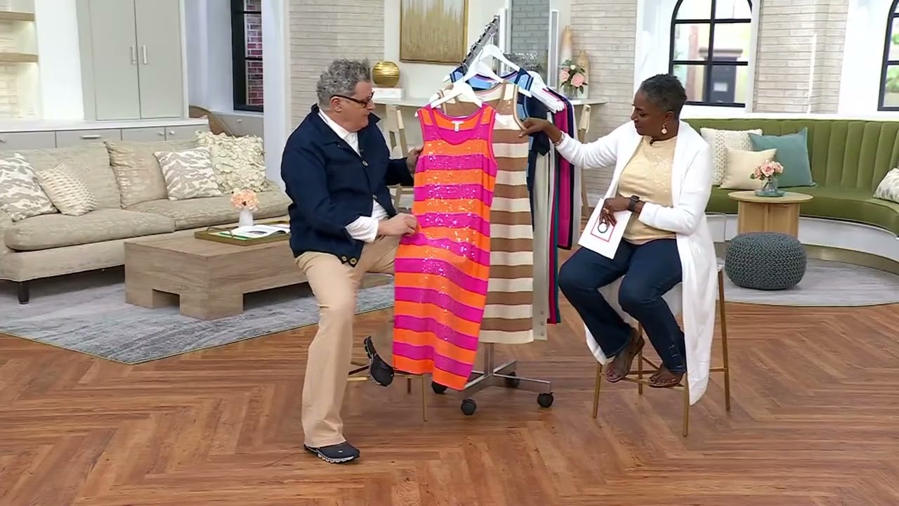 Isaac Mizrahi Live! Sequin Stripe Sleeveless Maxi Dress on QVC