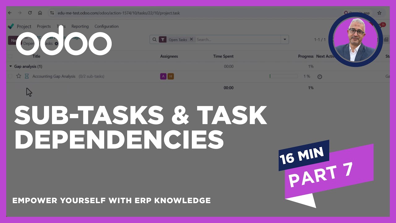 Sub-Tasks & Task Dependencies in Odoo 18 Project Application | المهام ...